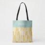 Yellow modern abstract pattern personalised gift tote bag