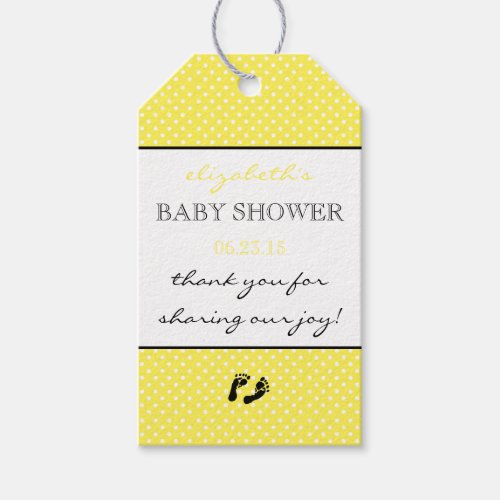 Yellow Modern Baby Shower Thank You Gift Tags