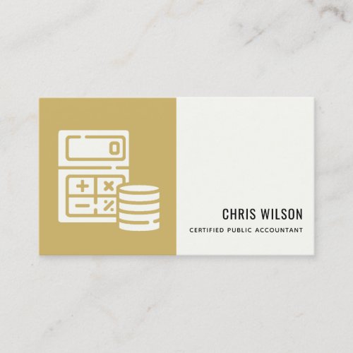 YELLOW MODERN CALCULATOR COIN ACCOUNTING ICON BUSINESS CARD