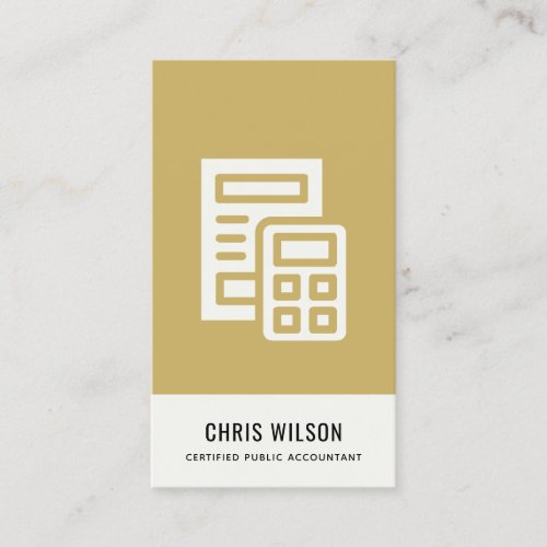 YELLOW MODERN CALCULATOR ICON ACCOUNTING TAX BUSINESS CARD