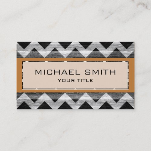 Yellow Modern Chevron Pattern Business Card