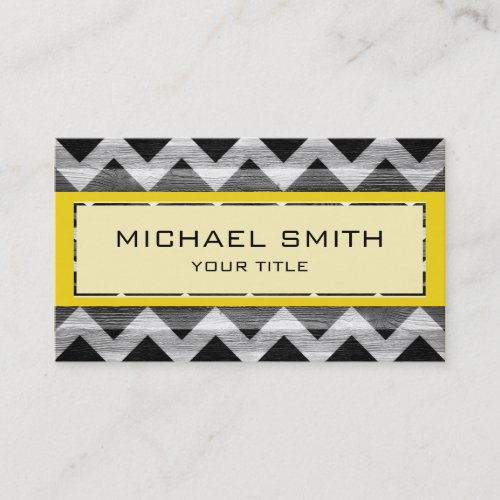 Yellow Modern Chevron Pattern Business Card