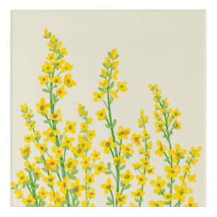 Yellow Modern Citrine Floral Blooms  Acrylic Print