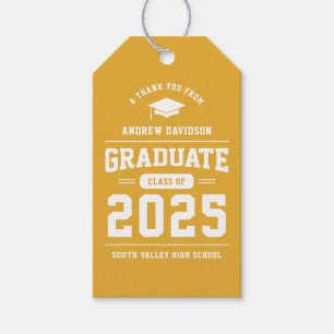 Yellow Modern Class of 2025 Graduation Blank Gift Tags