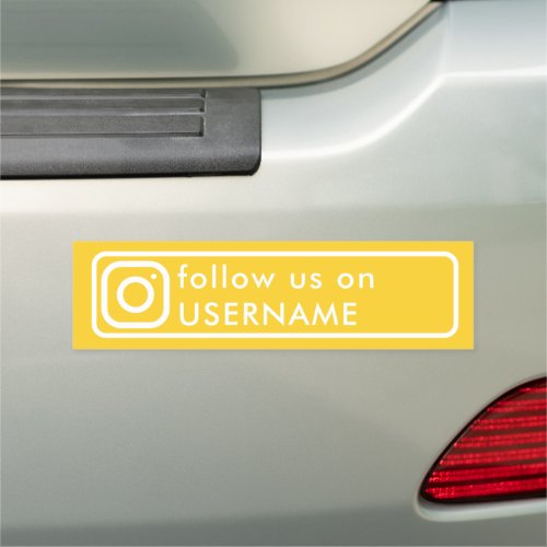 Yellow Modern custom instagram social media Car Magnet