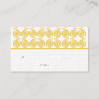 Yellow Modern Deco Place Card