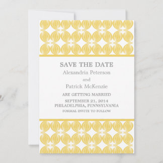 Yellow Modern Deco Save the Date Invite