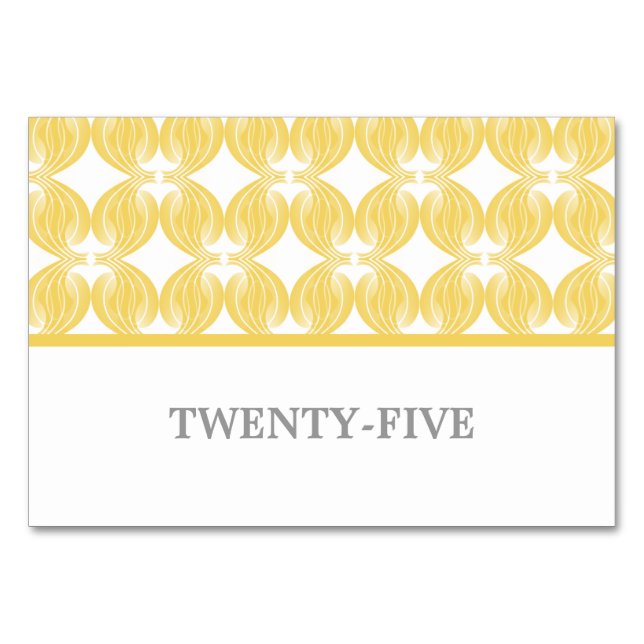 Yellow Modern Deco Table Card (Front)