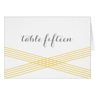 Yellow Modern Deco Table Number Card