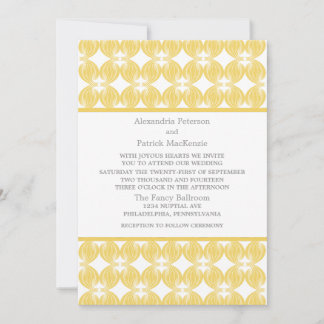Yellow Modern Deco Wedding Invite