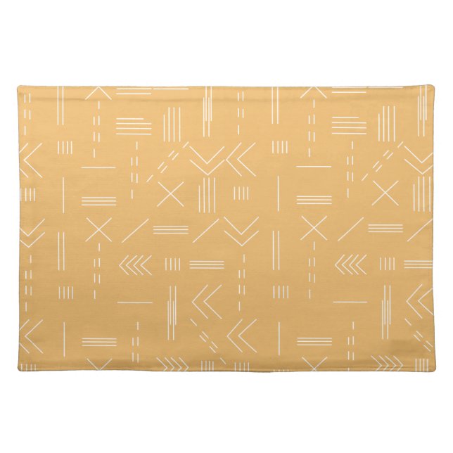 Yellow Modern Gorgeous Geometric Pattern Cloth Placemat (Front)