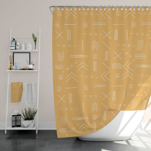 Yellow Modern Gorgeous Geometric Pattern Shower Curtain