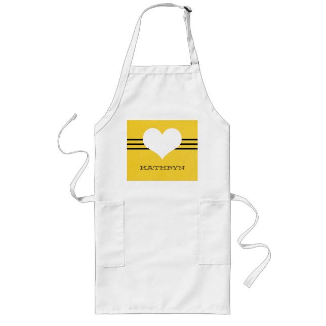 Yellow Modern Heart Apron (Front)