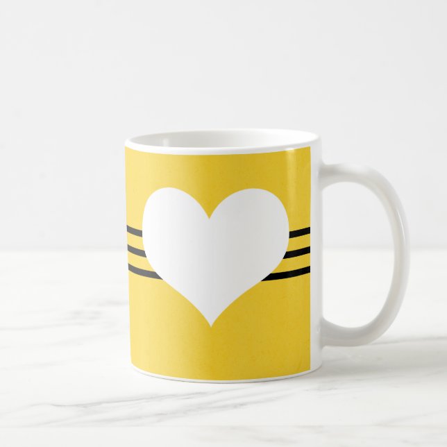 Yellow Modern Heart Mug (Right)