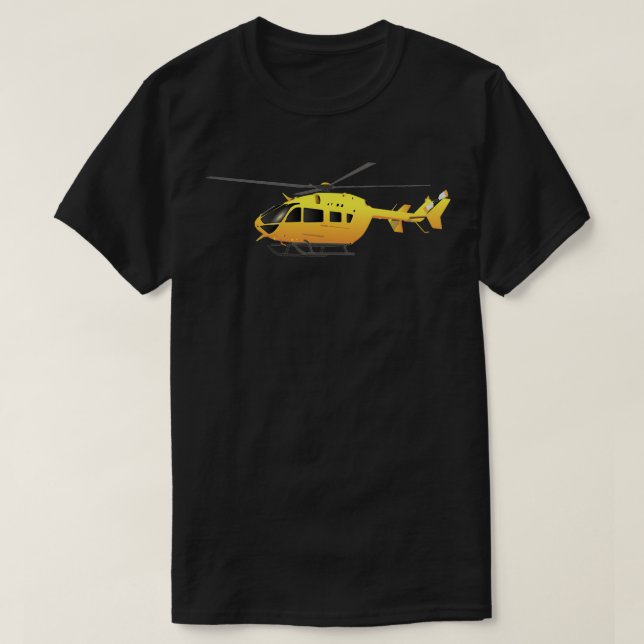 Yellow Modern Helicopter 2 T-Shirt (Design Front)