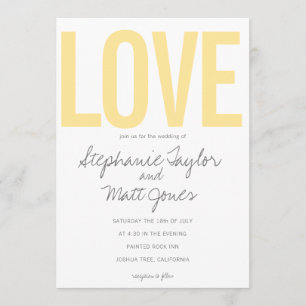 Yellow modern Love, bold Invitation