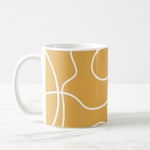 Yellow Modern Minimal Line Brush Strokes Coffee Mug