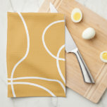 Yellow Modern Minimal Line Brush Strokes Kitchen Towel<br><div class="desc">Mid Century Modern Abstract Brush Strokes – Minimal Line – mustard yellow.</div>