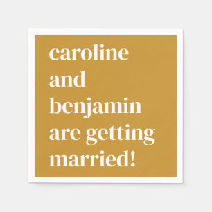Yellow Modern Minimalist Bold Custom Wedding Napkins