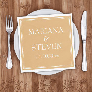 Yellow Modern Minimalist Wedding Napkins