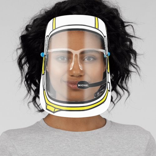 Yellow Modern Personalized Space Astronaut Helmet Face Shield