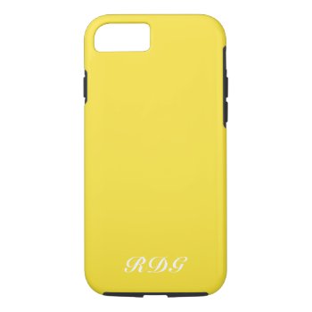 Yellow Modern Professional With White Monogram Iphone 8/7 Case by SharonaCreations at Zazzle