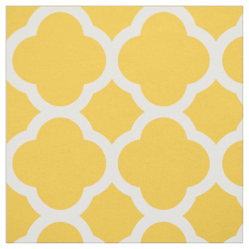 Yellow Modern Quatrefoil Large Scale Fabric