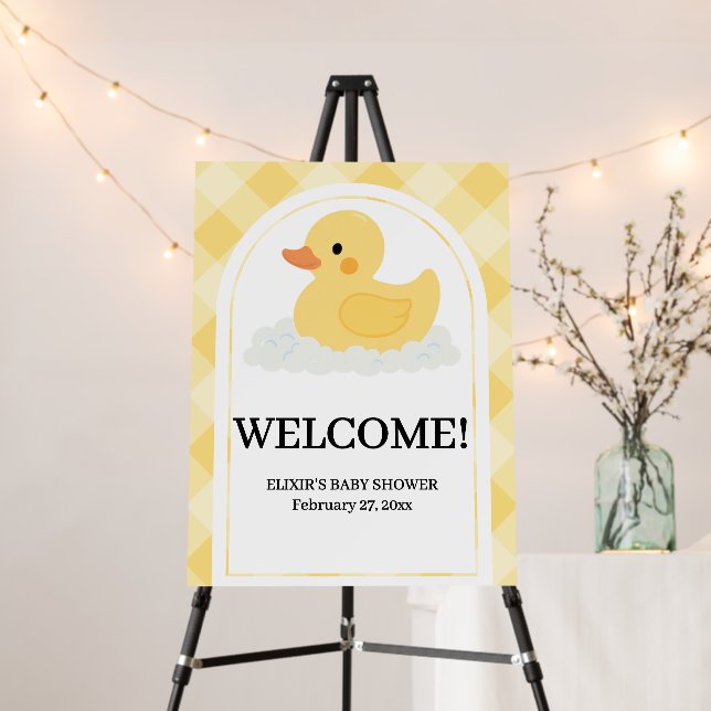 Yellow Modern Rubber Ducky Baby Shower Foam Board (In Situ (Stand))