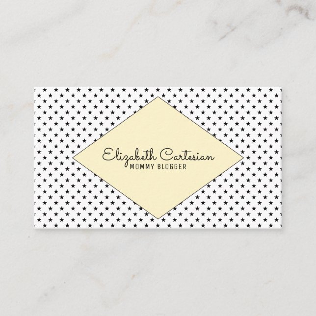 Yellow Modern Stars Business Card (Front)