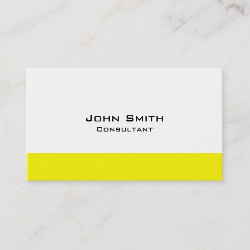 Yellow Modern Stylish Classy Plain Simple Business Card