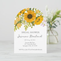 Yellow Modern Sunflowers Bouquet Bridal Shower