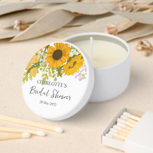 Yellow Modern Sunflowers Bouquet Bridal Shower Mini Candle Favors