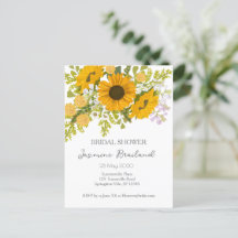 Yellow Modern Sunflowers Bouquet Bridal Shower