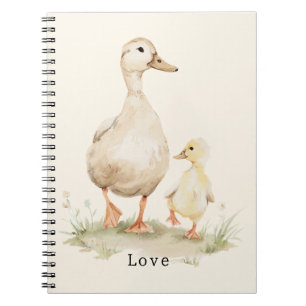 Yellow Mom Baby Ducks Notebook