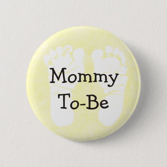 Yellow Mommy-To-Be Baby Shower Button (Front)