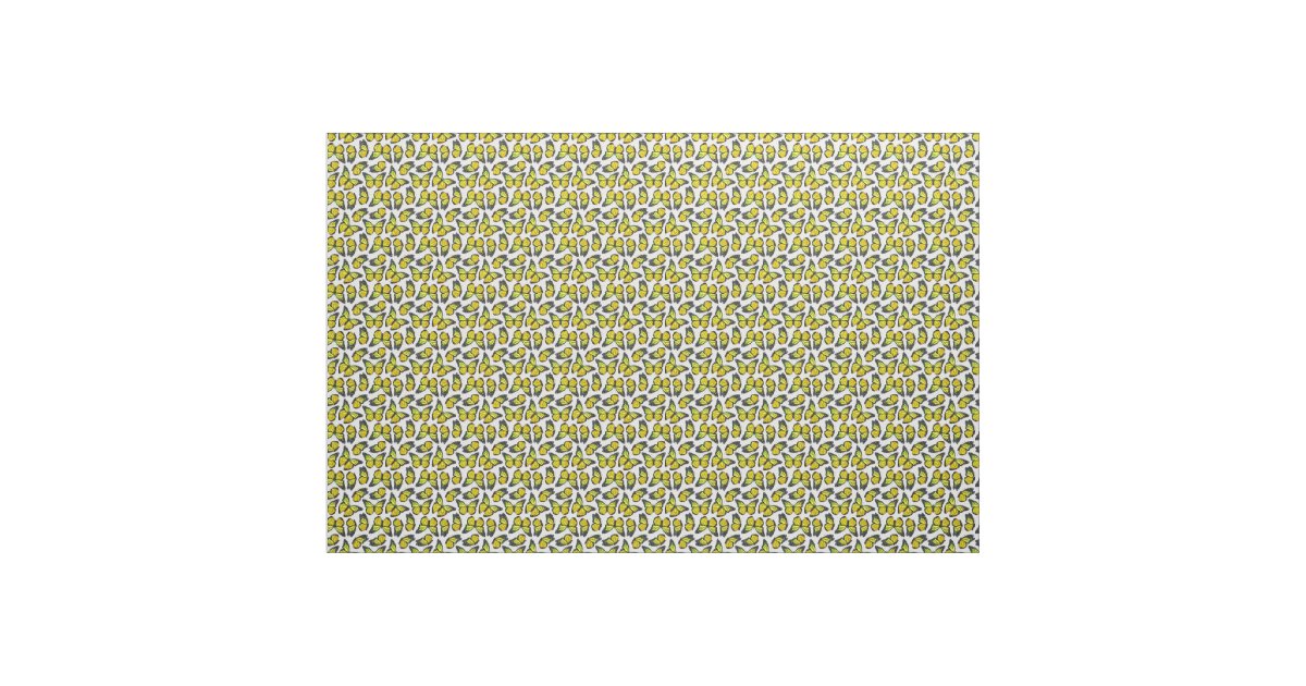 Yellow Monarch Butterfly Pattern Fabric | Zazzle