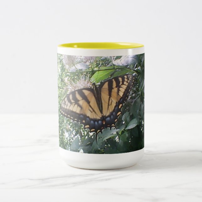 Yellow Monarch Summer Two-Tone Coffee Mug (Center)