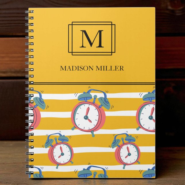 Yellow Monogram Back To School Personalized  Notebook (Creator Uploaded)