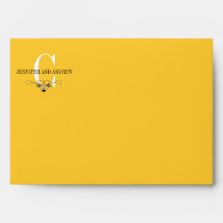 Yellow Monogram C Chandelier A7 Envelopes