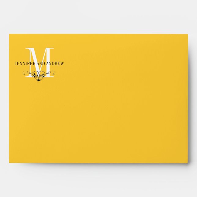 Yellow Monogram Chandelier A7 Envelopes (Front)