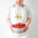 Yellow Monogram Initial and Name Personalized Kids' Apron<br><div class="desc">Custom designed child's apron, perfect for your little chef in training! Personalize it with her monogram name and initial or other custom text. Click Customize It to change fonts and colors or add more text or images to create a special one of a kind gift. Also available in adult sized...</div>