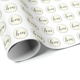 Yellow Monogram Initial Custom Logo Business Wrapping Paper