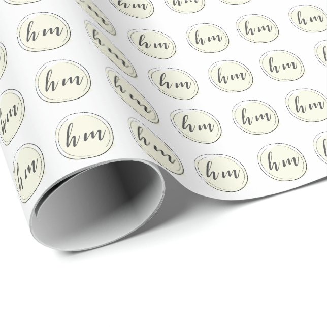 Yellow Monogram Initial Custom Logo Business Wrapping Paper (Roll Corner)