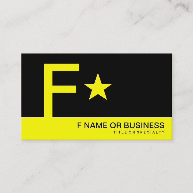 yellow monogram star business card (Front)