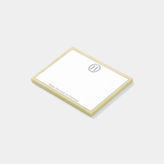Yellow Monogram Wreath Notes (Angled)