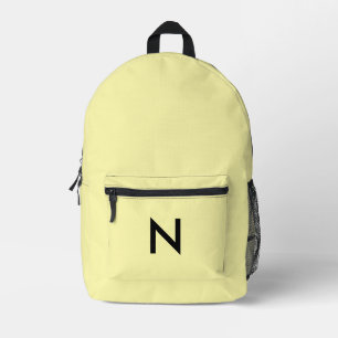 Yellow Monogrammed Modern Minimal Trendy Chic Printed Backpack