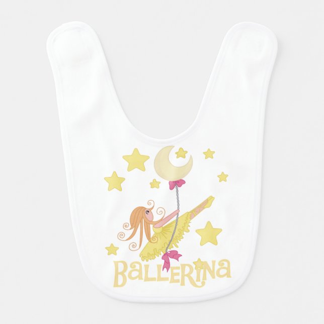 Yellow Moon Ballerina Bib (Front)