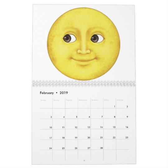 Yellow Moon Emoji Calendar