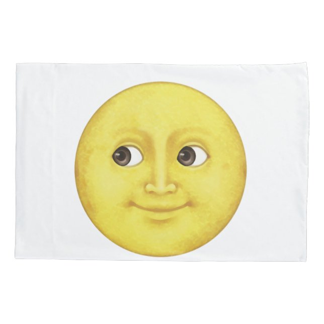 Yellow Moon - Emoji Pillow Case (Back)