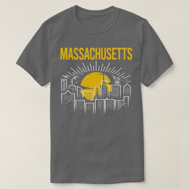 Yellow Moon Massachusetts  T-Shirt (Design Front)
